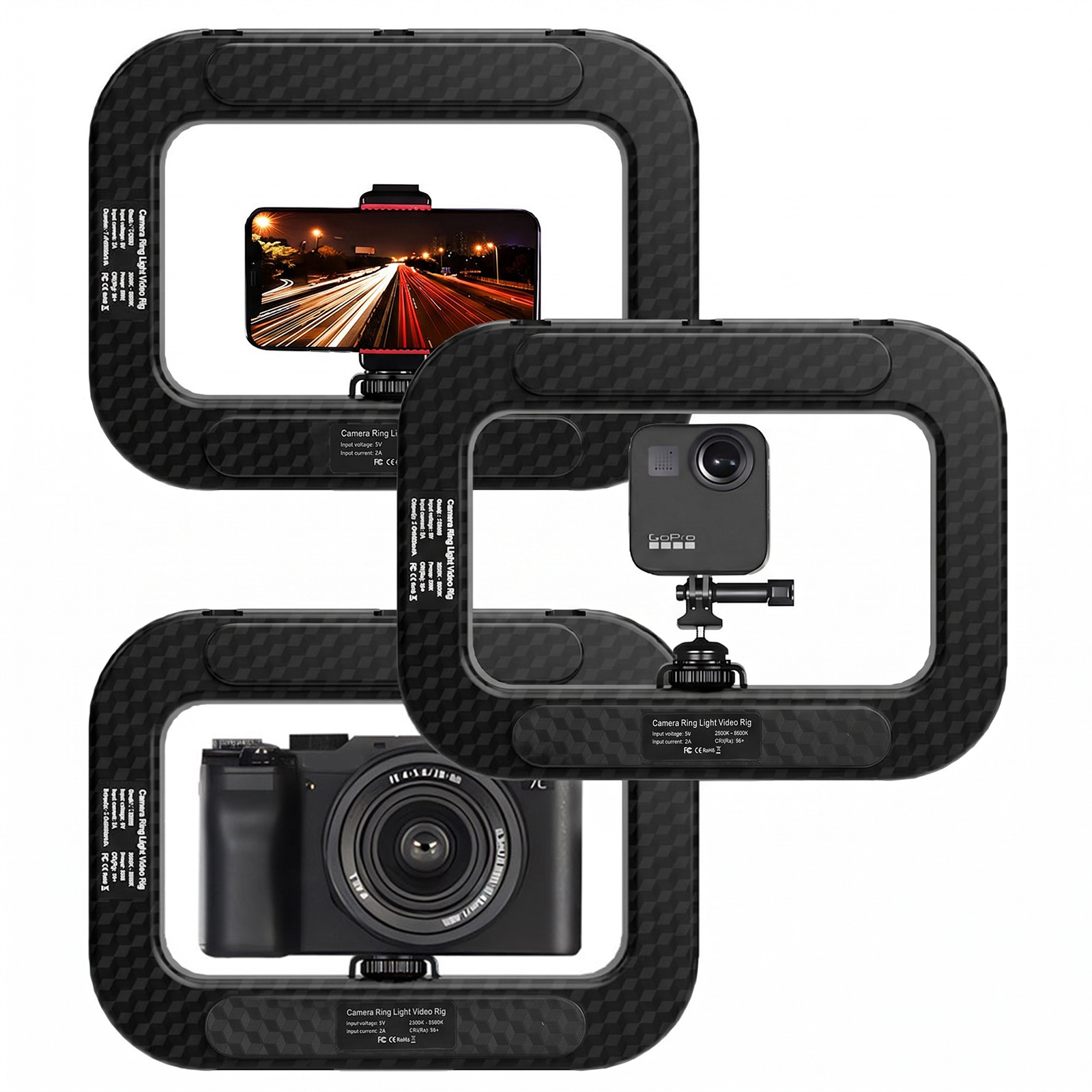 Photography Lighting Handheld - Tragbares Quadratisches Aufhelllicht, Mehrzweck-Handheld-Selfie-Licht, Einstellbare Zweifarbige