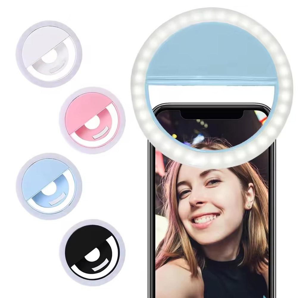 Photography Lighting Game - Clip-On Selfie-Ringlicht, wiederaufladbar, USB-Ladung, 3 einstellbare