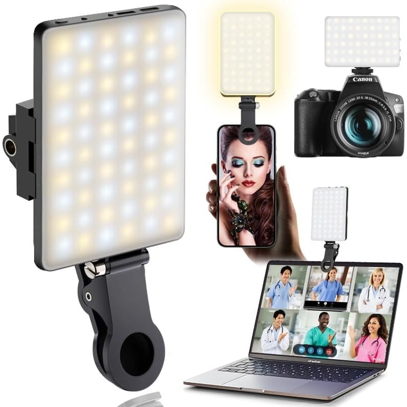 Photography Lighting Description - LED Tragbares Clip-on Selfie-Licht; Videokonferenz-Beleuchtung, 3