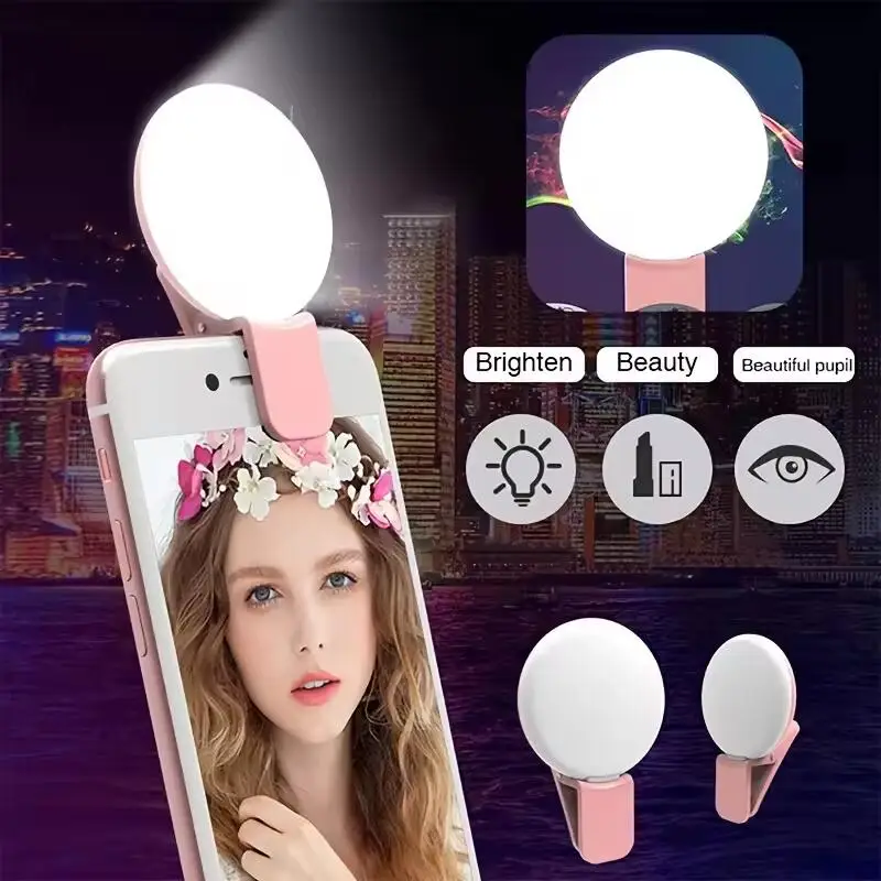 Photography Lighting Game - Tragbares Mini-Selfie-Ringlicht, LED-Lampe, USB-Aufladung, Fotografie-Clip-Ringlicht, universelle